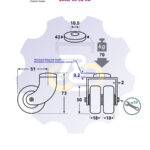 D50 H73 70KG Pasukamas ratukas su kiauryme varžtui M8, M10