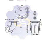 D50 H73 80KG Pasukamas ratukas su plokštele 60x60
