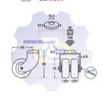 D75 H99 100KG Pasukamas ratukas su kiauryme varžtui M8, M10