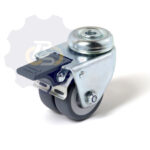 D50 H73 80KG Pasukamas ratukas su stabdžiu, su kiauryme varžtui M8, M10