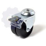 D75 H99 100KG Pasukamas ratukas su stabdžiu, su kiauryme varžtui M8, M10