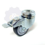 D50 H70 50KG Pasukamas ratukas su stabdžiu, su kiauryme varžtui M8, M10