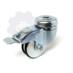 D50 H70 40KG Pasukamas ratukas su stabdžiu, su kiauryme varžtui M8, M10