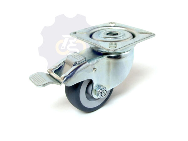 D50 H70 50KG Pasukamas ratukas su stabdžiu, su plokštele 60x60