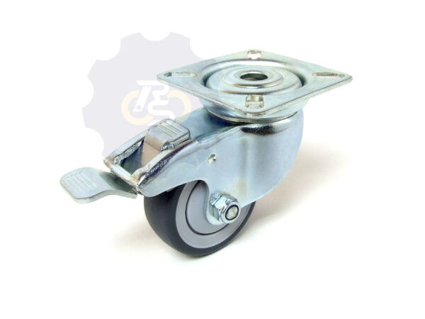 D50 H70 50KG Pasukamas ratukas su stabdžiu, su plokštele 60x60