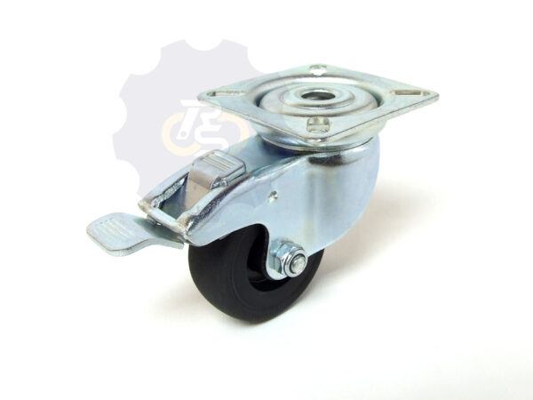 D50 H70 50KG Pasukamas ratukas su stabdžiu, su plokštele 60x60