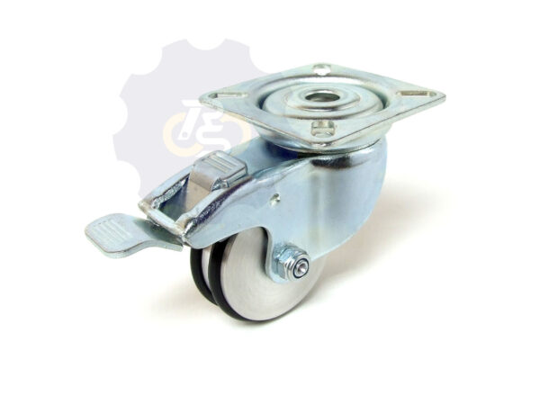 D50 H70 40KG Pasukamas ratukas su stabdžiu, su plokštele 60x60
