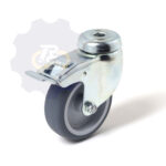 D75 H100 60KG Pasukamas ratukas su stabdžiu, su kiauryme varžtui M8, M10