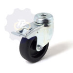 D75 H100 60KG Pasukamas ratukas su stabdžiu, su kiauryme varžtui M8, M10