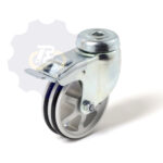 D75 H100 45KG Pasukamas ratukas su stabdžiu, su kiauryme varžtui M8, M10