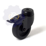 D75 H100 60KG Pasukamas ratukas su stabdžiu, su kiauryme varžtui M8, M10