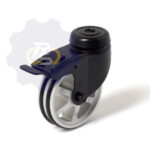 D75 H100 45KG Pasukamas ratukas su stabdžiu, su kiauryme varžtui M8, M10