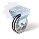 D75 H100 45KG Fiksuotas ratukas su plokštele 60x60