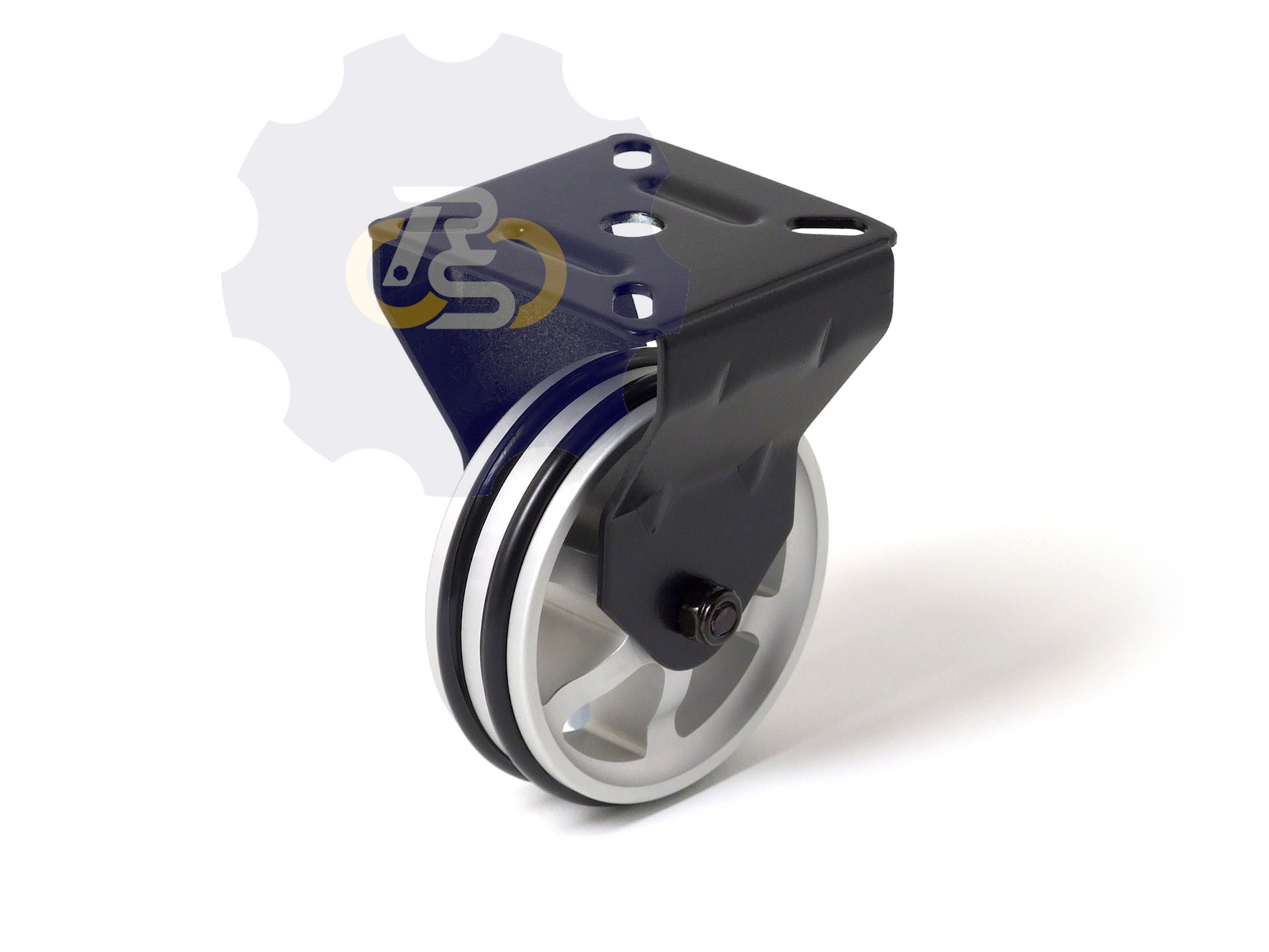 D75 H100 45KG Fiksuotas ratukas su plokštele 60x60