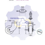D160 H195 300KG Pasukamas ratukas su kiauryme varžtui M12