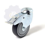 D100 H135 90KG Pasukamas ratukas su stabdžiu, su kiauryme varžtui M10, M12