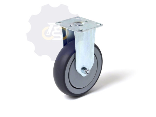 D125 H160 110KG Fiksuotas ratukas su plokštele 77x67