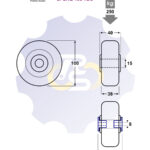 D100 A15/8 250KG Guma dengtas ratukas