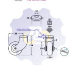 D100 H124 150KG Pasukamas ratukas su kiauryme varžtui M10, M12
