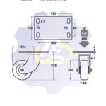 D200 H235 400KG Pasukamas ratukas su plokštele 135x110