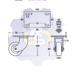 D80 H100 150KG Pasukamas ratukas su plokštele 105x80