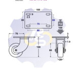 D80 H100 100KG Pasukamas ratukas su plokštele 105x80