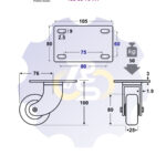 D80 H100 50KG Pasukamas ratukas su plokštele 105x80