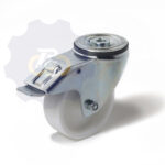 D100 H124 150KG Pasukamas ratukas su stabdžiu, su kiauryme varžtui M10