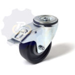 D100 H124 150KG Pasukamas ratukas su stabdžiu, su kiauryme varžtui M10