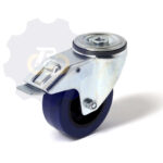 D100 H124 150KG Pasukamas ratukas su stabdžiu, su kiauryme varžtui M10