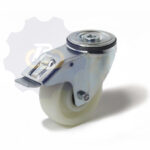 D100 H124 150KG Pasukamas ratukas su stabdžiu, su kiauryme varžtui M10, M12