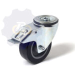 D100 H124 150KG Pasukamas ratukas su stabdžiu, su kiauryme varžtui M10, M12