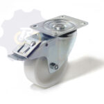 D100 H125 150KG Pasukamas ratukas su stabdžiu, su plokštele 105x80