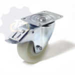 D100 H125 180KG Pasukamas ratukas su stabdžiu, su plokštele 105x80