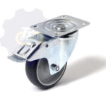 D100 H125 140KG Pasukamas ratukas su stabdžiu, su plokštele 105x80