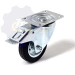 D100 H125 70KG Pasukamas ratukas su stabdžiu, su plokštele 105x80