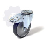 D125 H154 180KG Pasukamas ratukas su stabdžiu, su kiauryme varžtui M10, M12