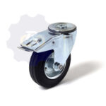 D125 H154 100KG Pasukamas ratukas su stabdžiu, su kiauryme varžtui M10, M12