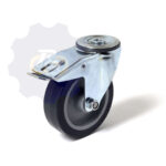 D125 H154 200KG Pasukamas ratukas su stabdžiu, su kiauryme varžtui M10, M12