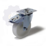 D125 H155 200KG Pasukamas ratukas su stabdžiu, su plokštele 105x80