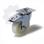 D125 H155 200KG Pasukamas ratukas su stabdžiu, su plokštele 105x80