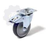 D125 H155 180KG Pasukamas ratukas su stabdžiu, su plokštele 105x80