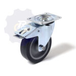 D125 H155 200KG Pasukamas ratukas su stabdžiu, su plokštele 105x80