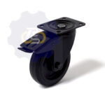 D125 H155 200KG Pasukamas ratukas su stabdžiu, su plokštele 105x80