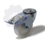 D150 H180 300KG Pasukamas ratukas su stabdžiu, su kiauryme varžtui M12