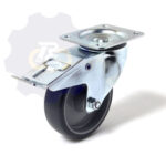 D150 H185 300KG Pasukamas ratukas su stabdžiu, su plokštele 135x110