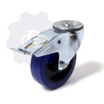 D160 H185 300KG Pasukamas ratukas su stabdžiu, su kiauryme varžtui M12