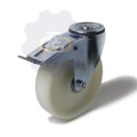 D200 H230 300KG Pasukamas ratukas su stabdžiu, su kiauryme varžtui M12