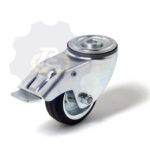 D80 H99 50KG Pasukamas ratukas su stabdžiu, su kiauryme varžtui M10