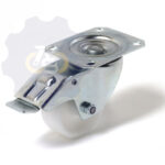 D80 H100 110KG Pasukamas ratukas su stabdžiu, su plokštele 105x80